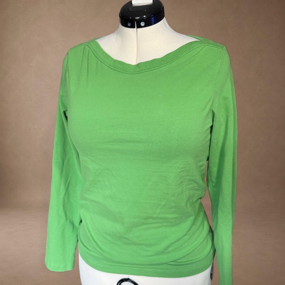 Gap Green Long Sleeve Boat Neck Stretch Top